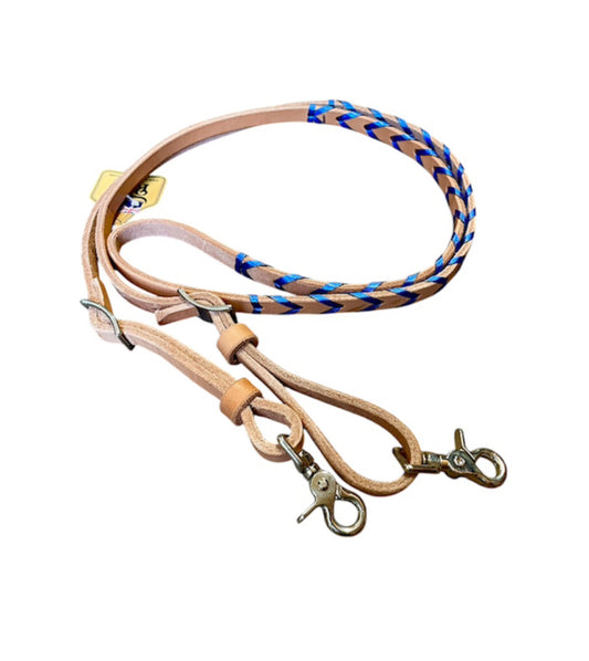 T5020MB - Metallic Blue Aust Made Laced Barrel Reins