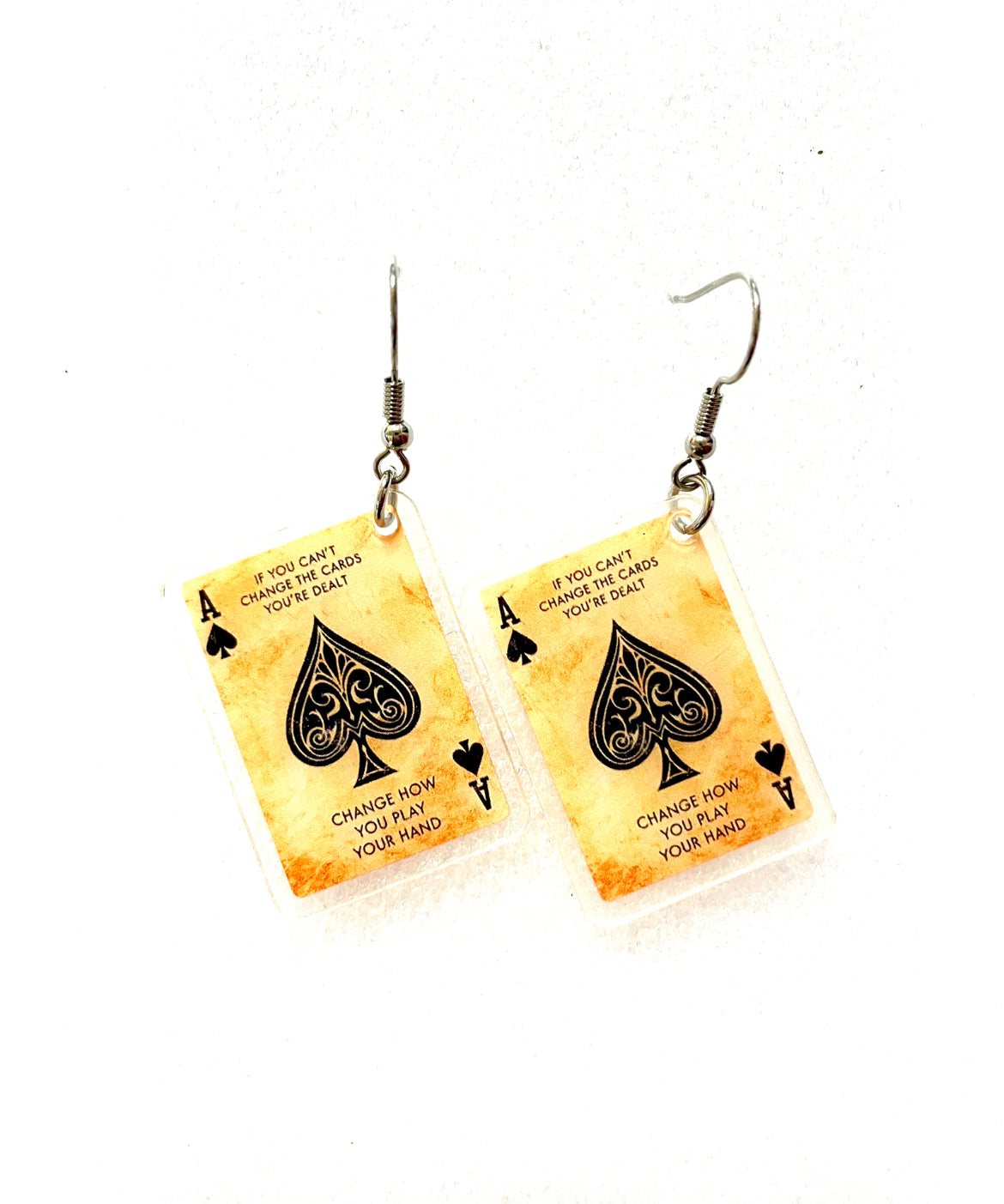 J6079 - Ace of Spades Dangle Earrings