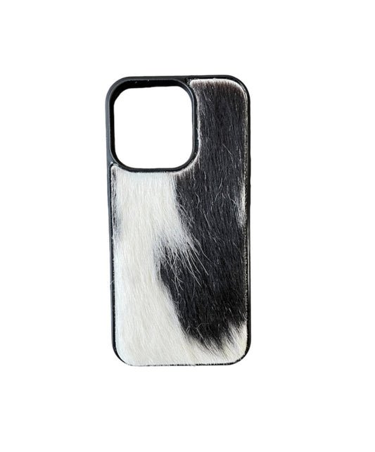 A8633 - IPhone 14 Pro Hair on Hide Leather Case