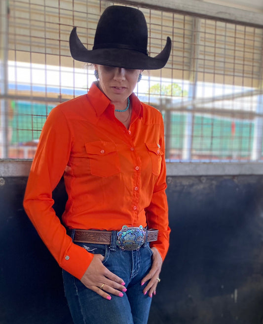 L1469 - Cam Orange Ladies Western Shirt