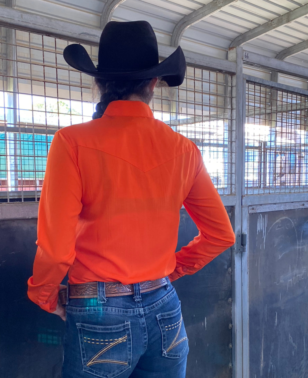 L1469 - Cam Orange Ladies Western Shirt