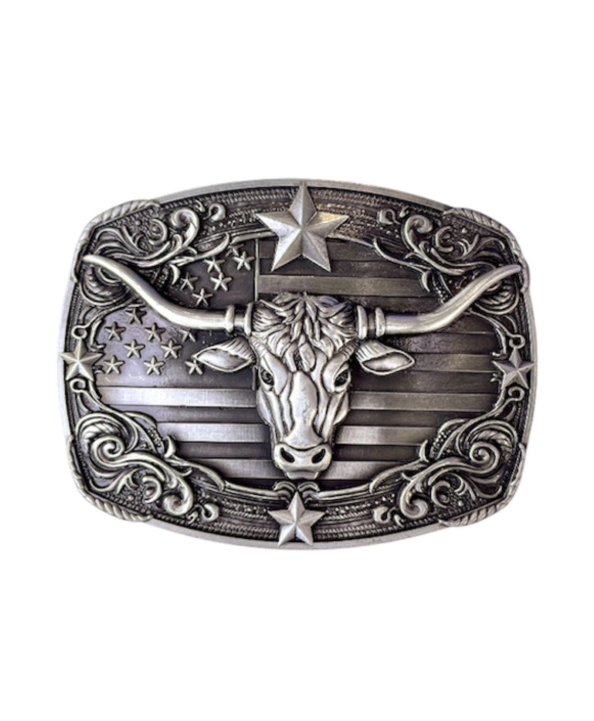 A8251 - Longhorn Antique Western Belt Buckle