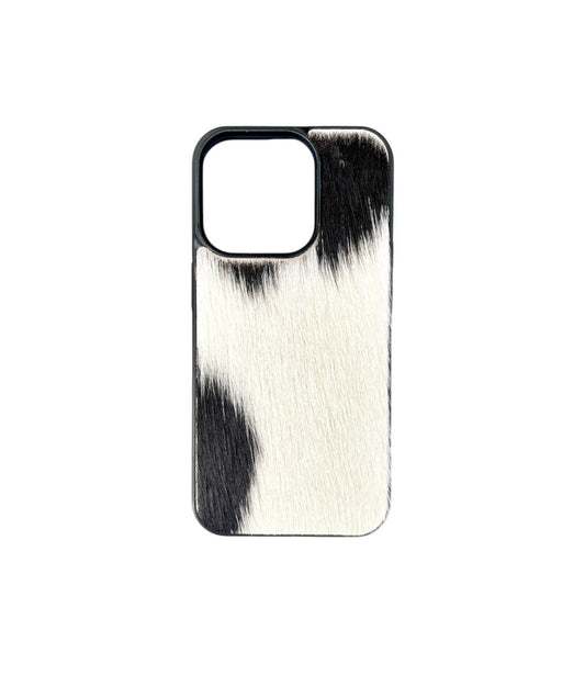 A8643 - IPhone 15 Pro Hair on Hide Leather Case