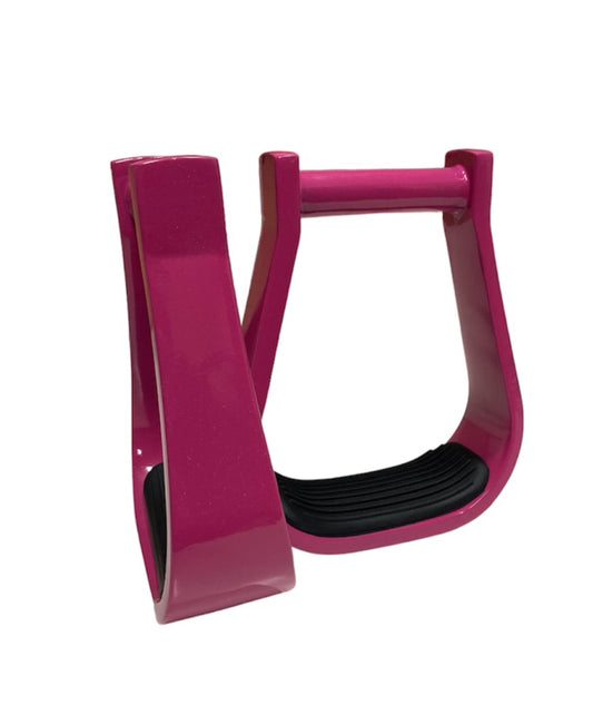 023142P - Pink Alumunium Barrel Racer Stirrup W/pad