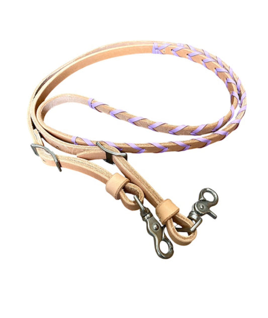 T5020LC  - Lilac Aust Made Laced Barrel Reins