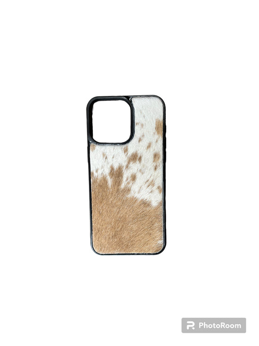 A8648 - IPhone 15 Pro Max Hair on Hide Leather Case