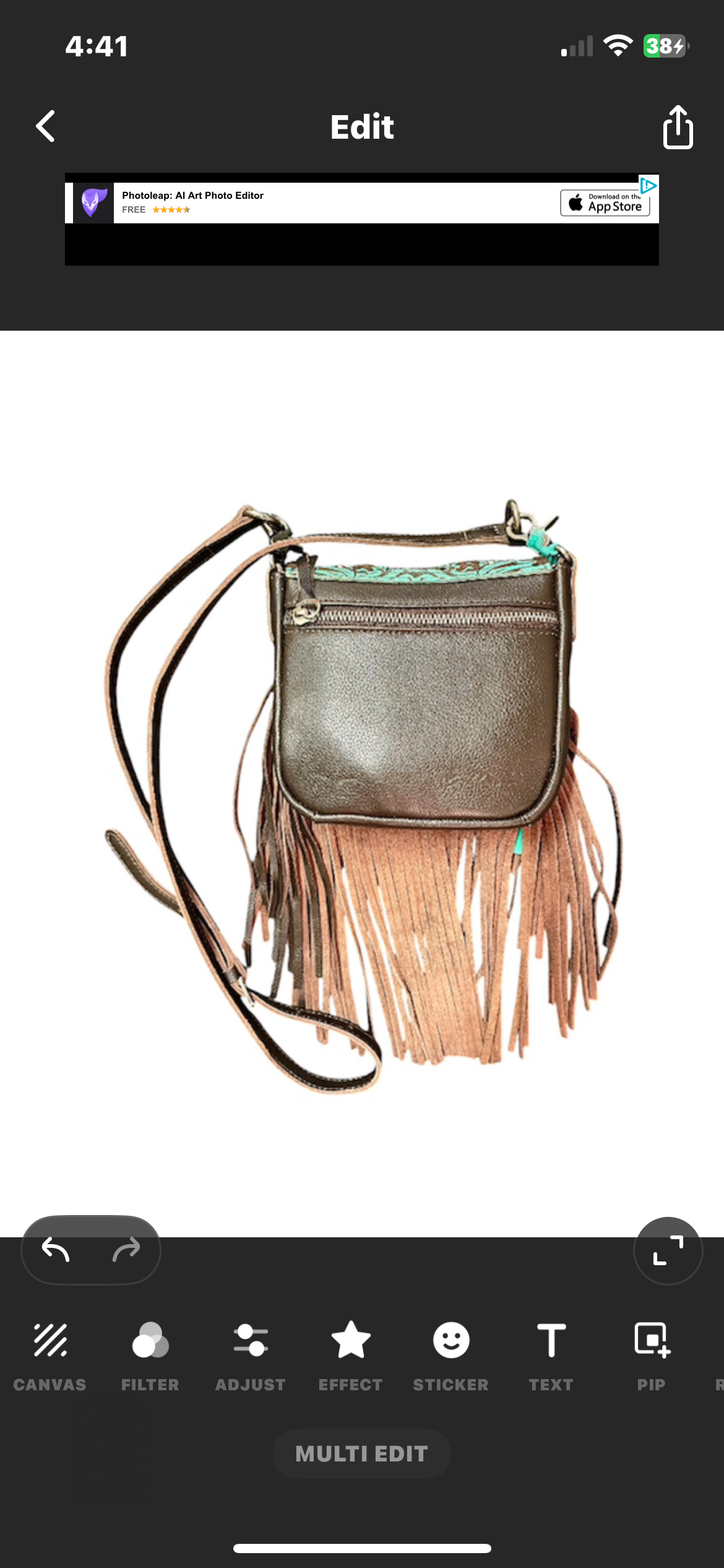 RLCL168CF - Montana West Genuine Leather Tooled Collection Fringe Crossbody Coffee