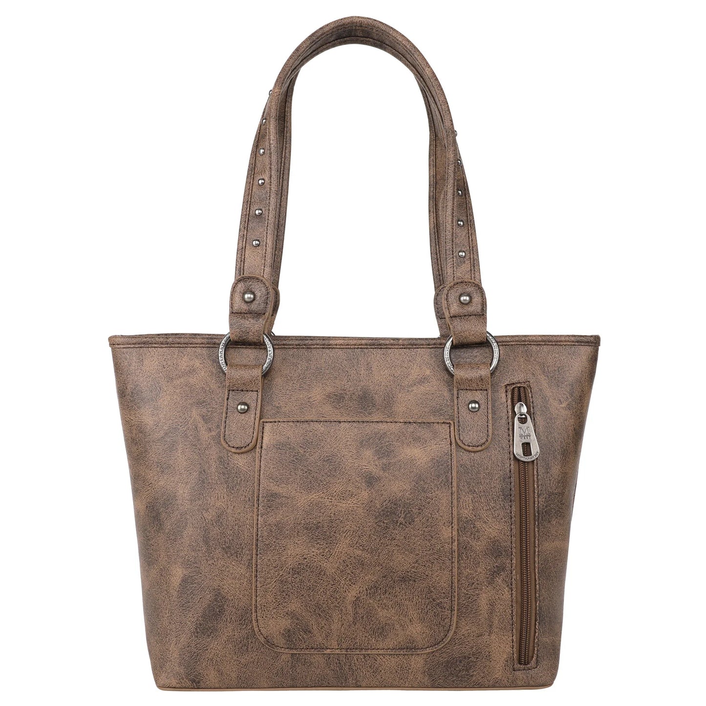 MW1124G8317BR - Montana West Whipstitch Collection Concealed Carry Tote Brown