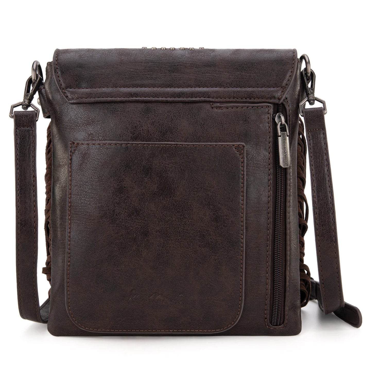 MW1299G9360CF - Montana West Tooled Fringe Collection Concealed Carry Crossbody Coffee