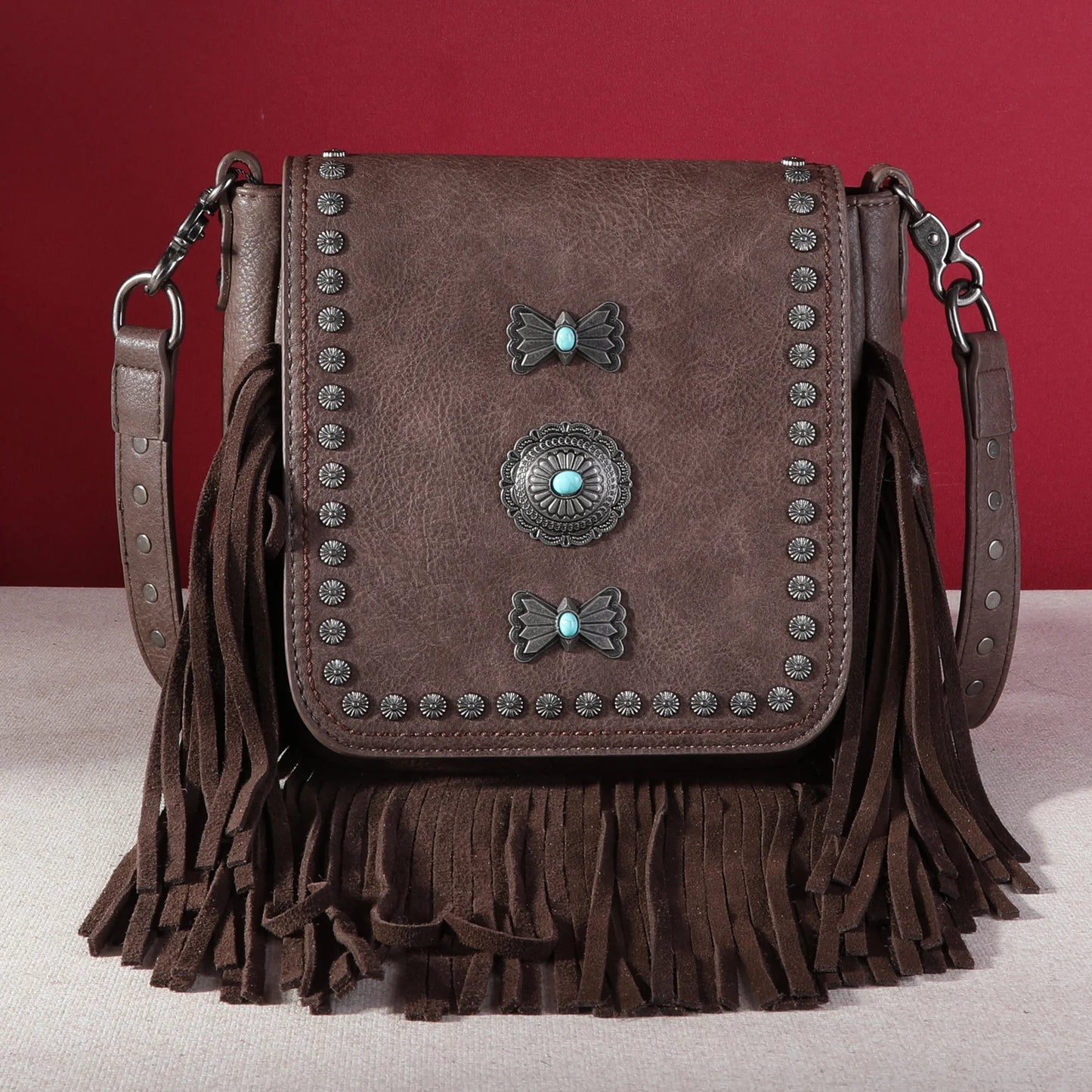 MW12708360CF - Montana West Fringe Mariposa Concho Collection Crossbody