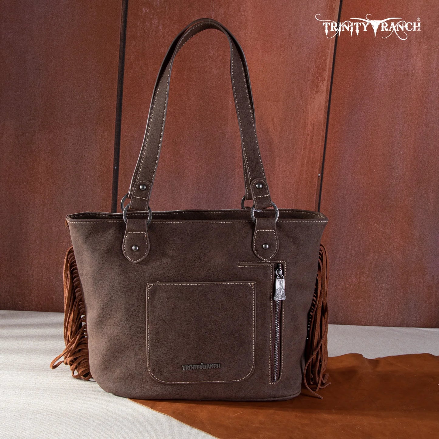 TR146G8317CF - Trinity Ranch Hair On Cowhide Concealed Carry Tote