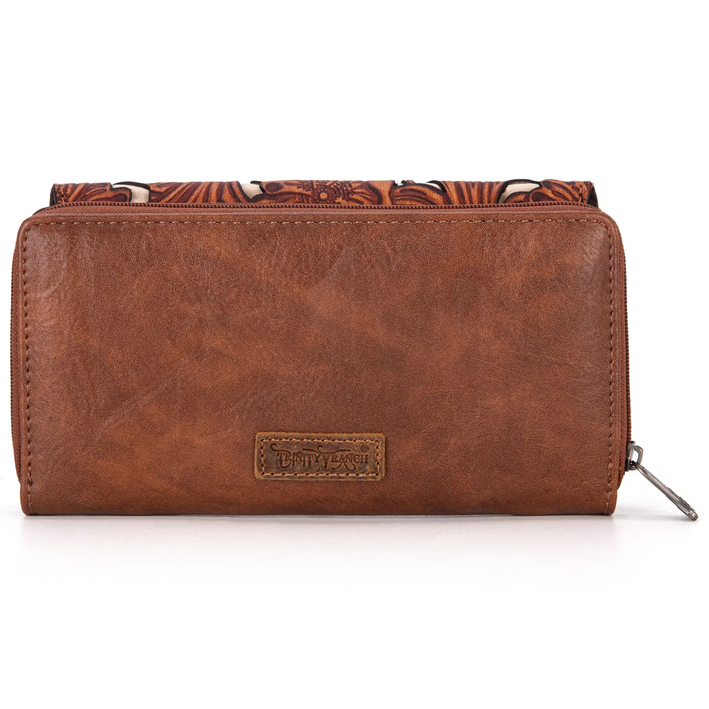 TR186W010BR - Trinity Ranch Floral Tooled Collection Wallet Brown