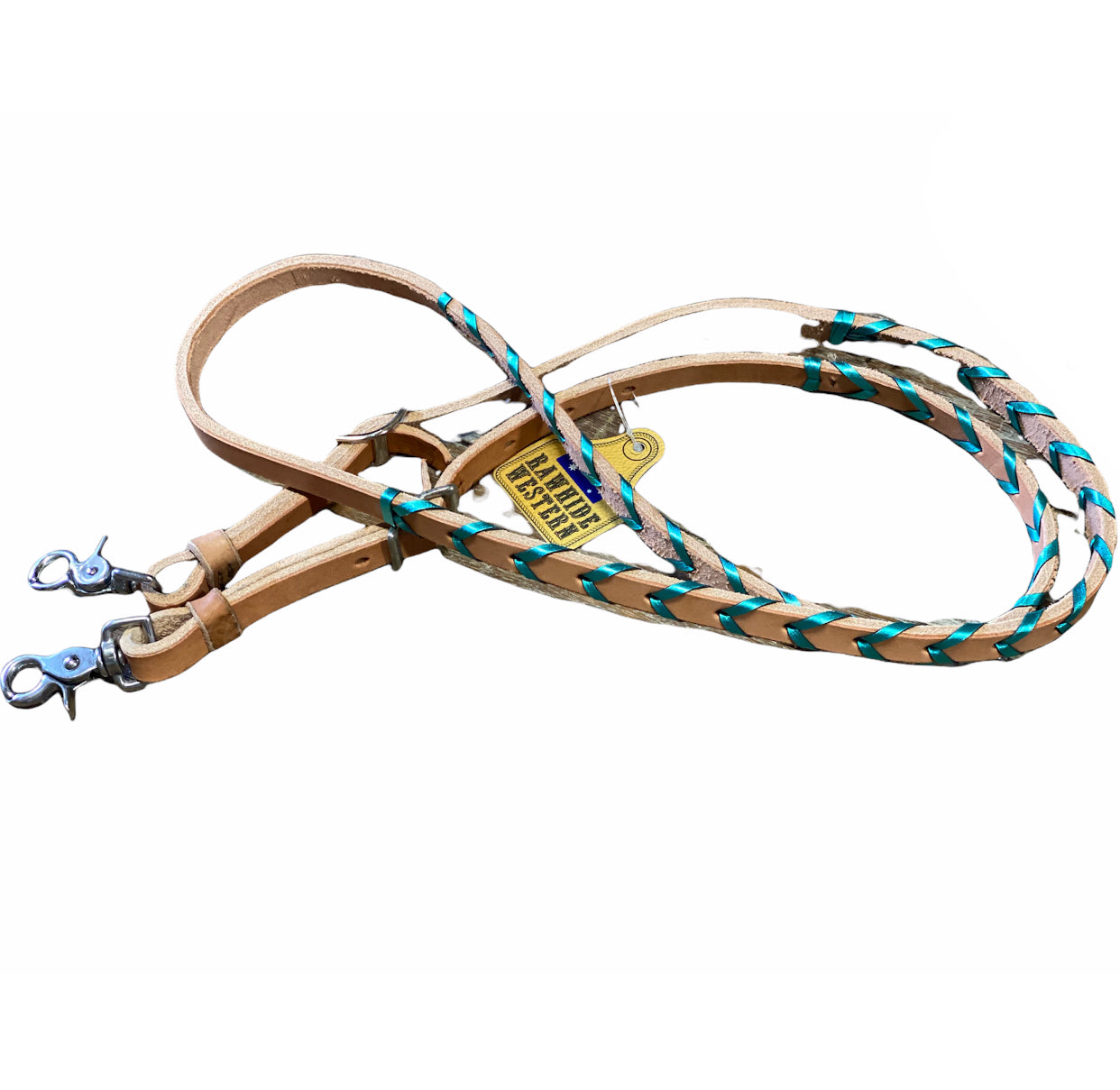 T5020  - Metallic Turquoise Aust Made Laced Barrel Reins