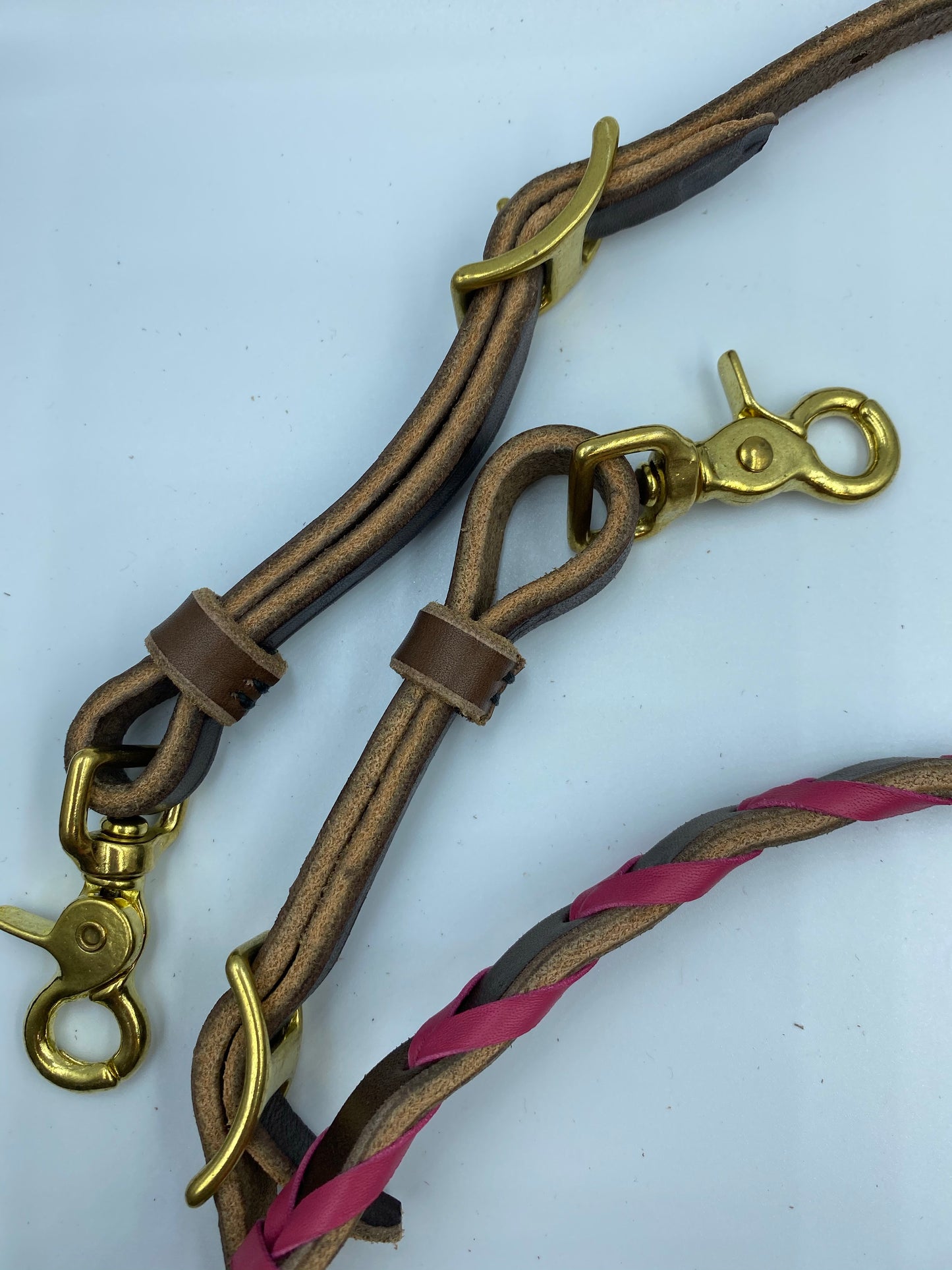 T5020  - Hot Pink Aust Made Laced Barrel Reins